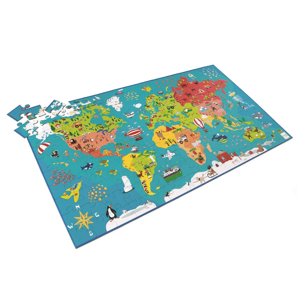 Puzzle 150pcs, mapa del mundo