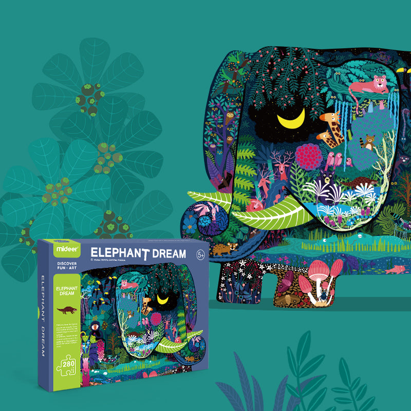 Puzzle con forma, sueño de elefante