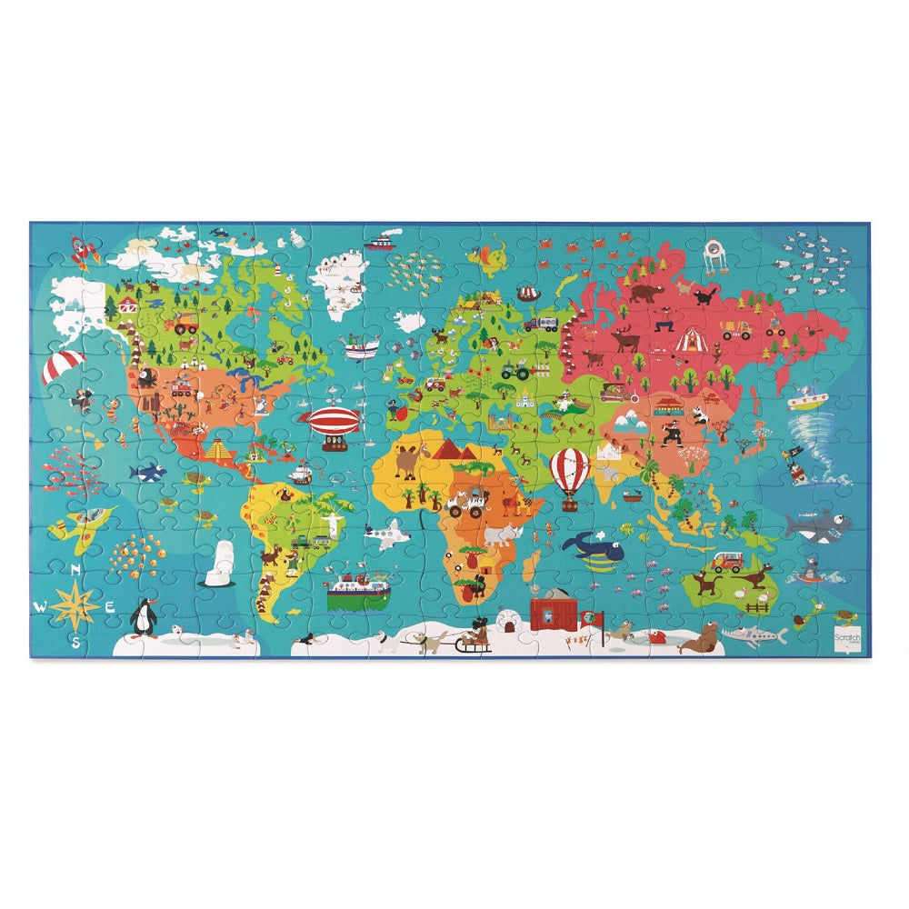 Puzzle 150pcs, mapa del mundo
