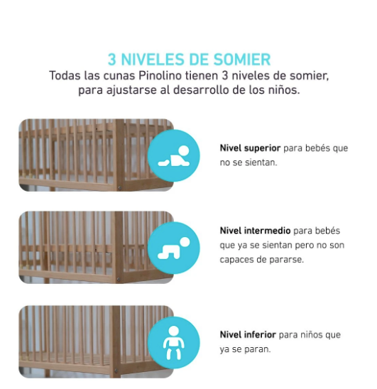 Cuna-cama de transición de madera (incl. colchón)