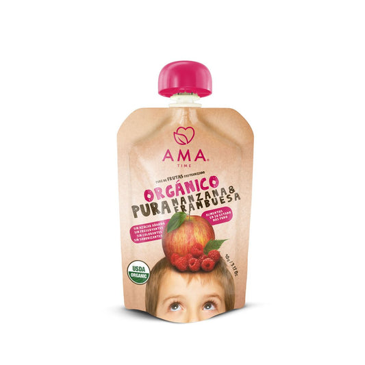 Puré de Manzana Frambuesa orgánico x3