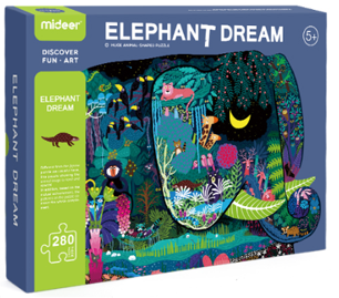 Puzzle con forma, sueño de elefante
