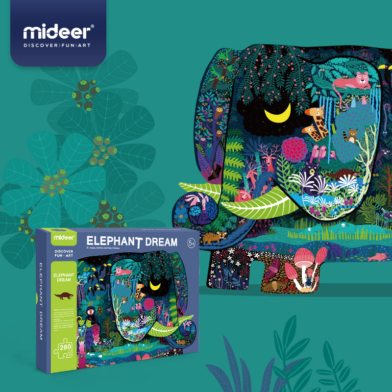 Puzzle con forma, sueño de elefante