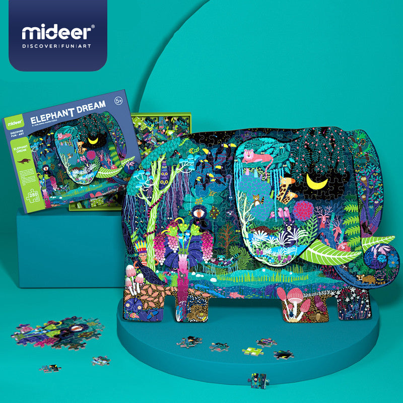 Puzzle con forma, sueño de elefante