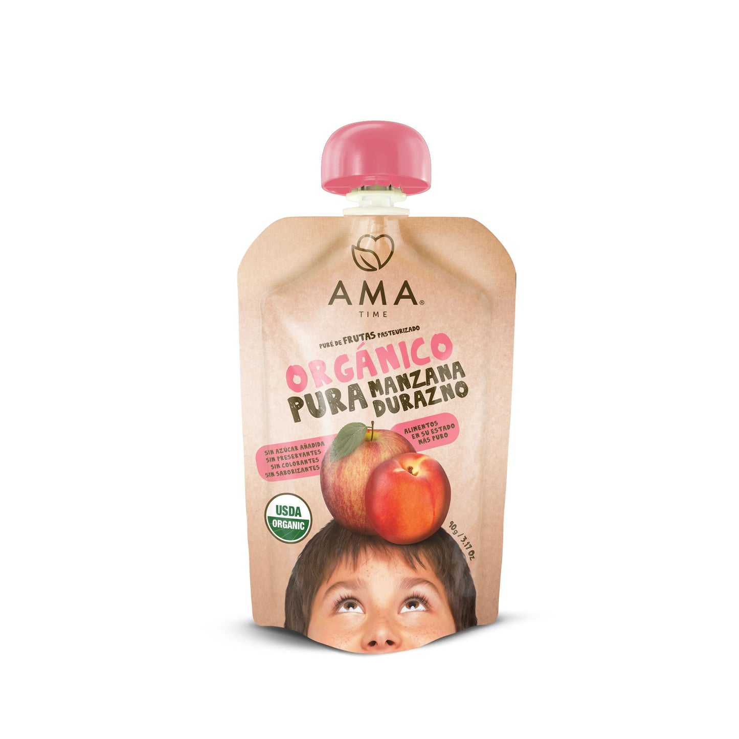 Puré de Manzana Durazno orgánico x3